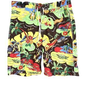 American Living Men’s Swim Trunks Size Medium Hawaiian Shorts Tropical Swimwear